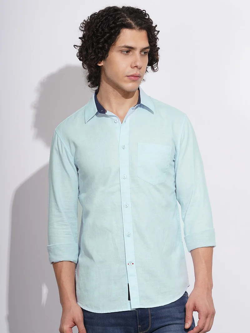 Being Human Men Regular Fit Solid Spread Collar Casual Shirt
