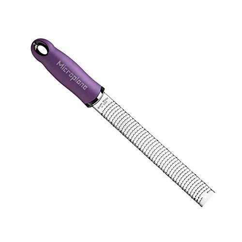 Microplane Premium Classic Series ZesterGrater with USAMade Blade Eggplant Purple Handle  Ideal for Cheese Citrus  Chocolate
