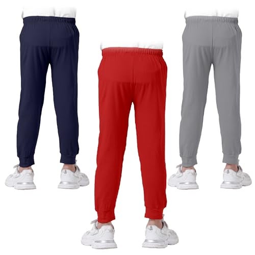 KYDA KIDS® 100% Cotton Track Pants for Boys | Premium Printed Soft Single Jersey Fabric | Elastic Waist Loose Fit Summer Full Length with Rib Hem (Pack of 3) - Image 2