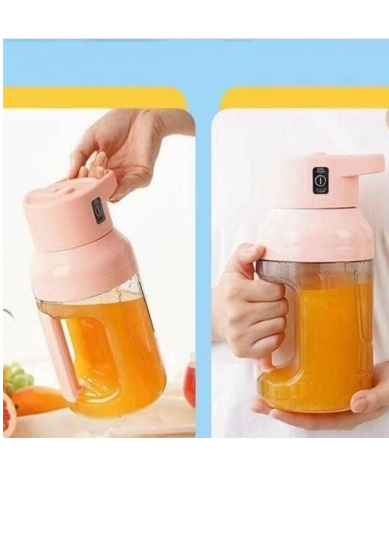eBasket 1500ml Portable Blender 1500ml USB Rechargeable Portable Personal Blender. Ideal for smoothies and juices, with a sturdy juicer cup for easy use on trips, at clubs, and at the gym (Pink)  - Image 1
