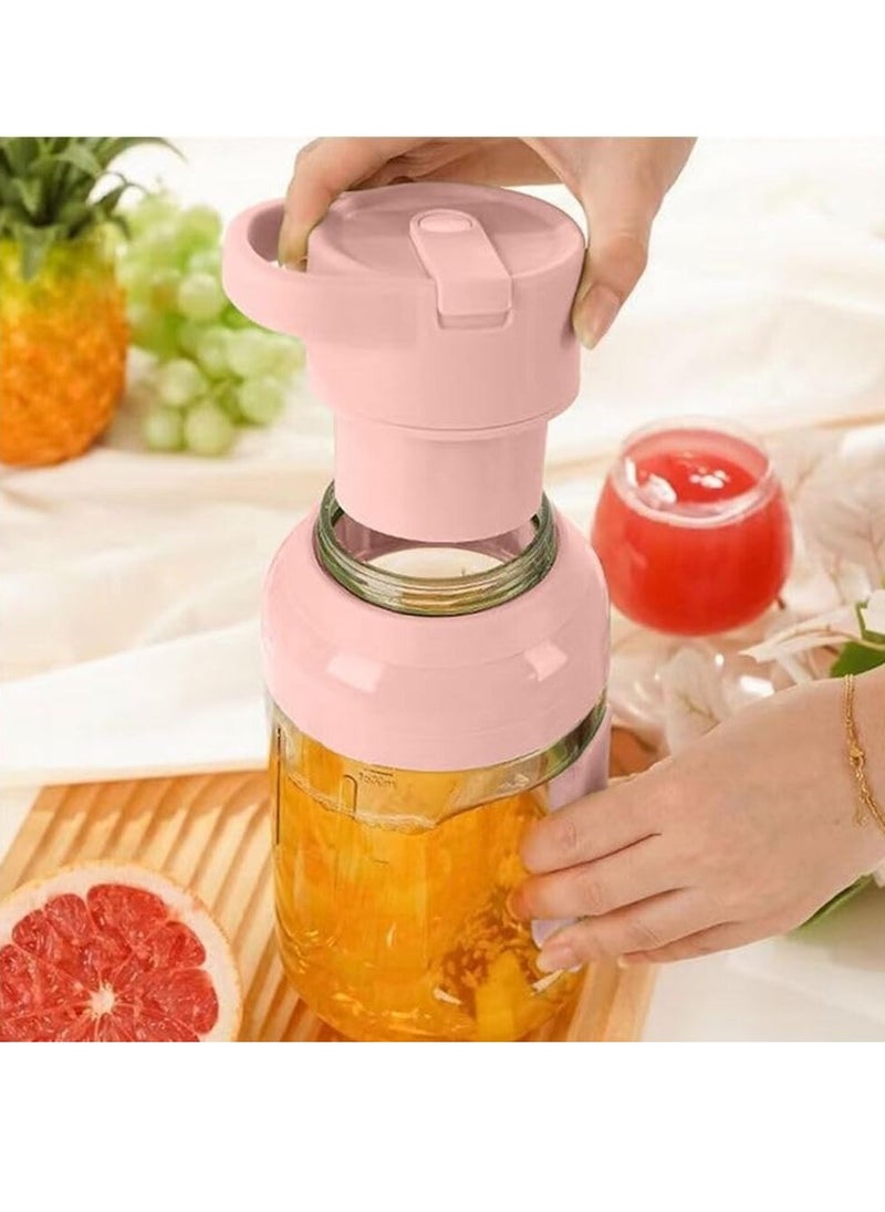 eBasket 1500ml Portable Blender 1500ml USB Rechargeable Portable Personal Blender. Ideal for smoothies and juices, with a sturdy juicer cup for easy use on trips, at clubs, and at the gym (Pink)  - Image 3