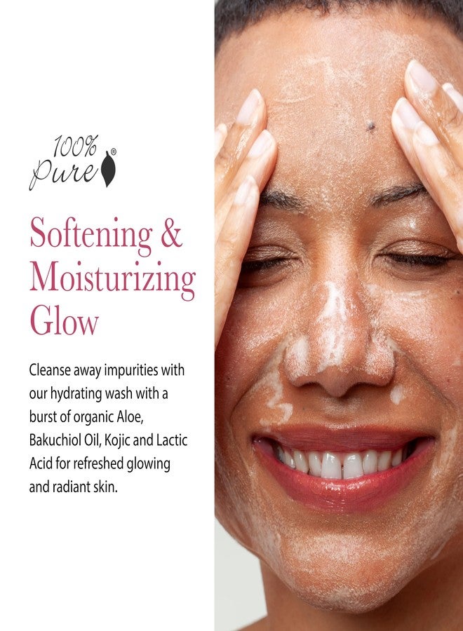 100 % Pure منظف وجه باكوشيول النقي 100% بديل الريتينول النباتي مضاد للشيخوخة غسول وجه لطيف مع حمض كوجيك وعشبة العرقسوس لتعزيز العناية بالبشرة اليومية - رغوة تنظيف وجه منعشة للنساء والرجال - 3.4 أونصة سائلة - Image 3
