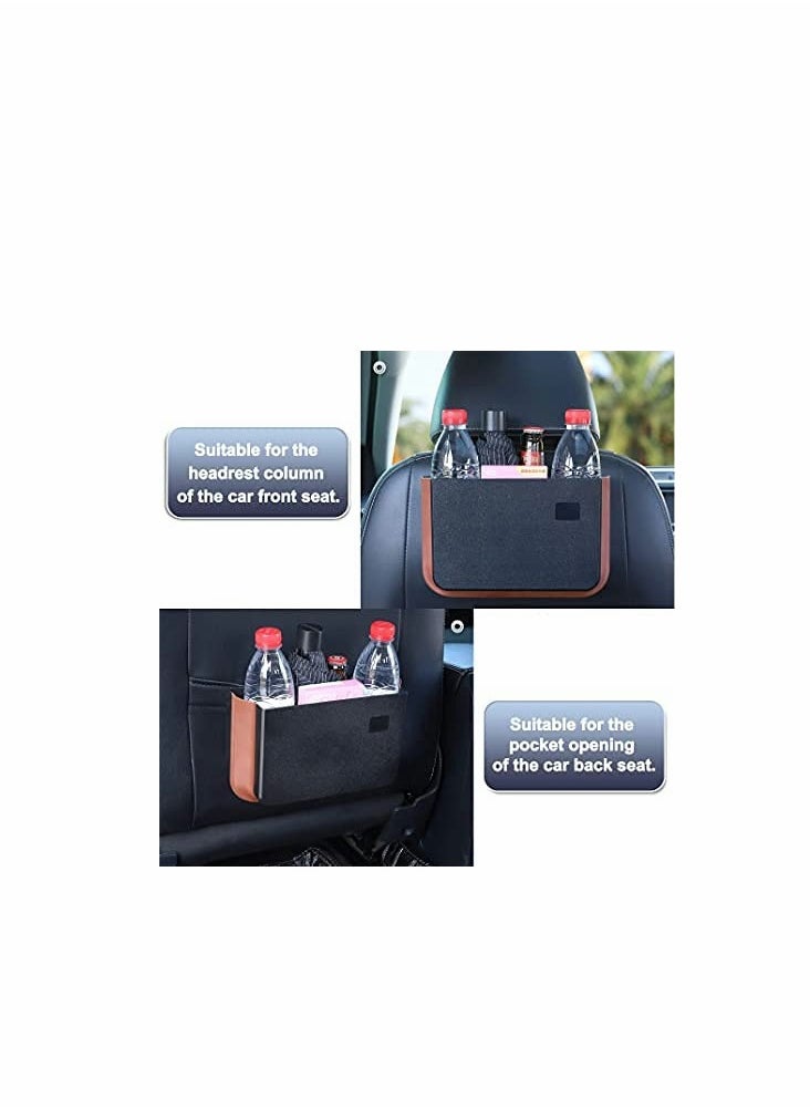 Excefore - Waterproof Car Back Seat Garbage Bag with Clip,Hanging Trash Can, Collapsible Portable Small Organizer Holder Storage Pockets Container, Mini Bin for Front Accessories - Image 1