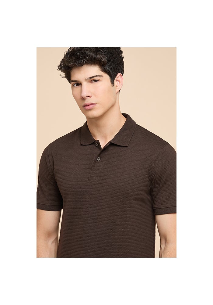 R&B Textured Polo T-Shirt with Short Sleeves - Image 5