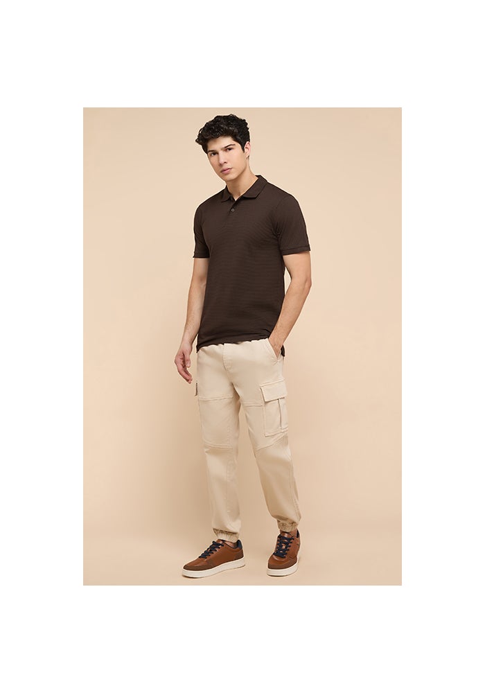 R&B Textured Polo T-Shirt with Short Sleeves - Image 2