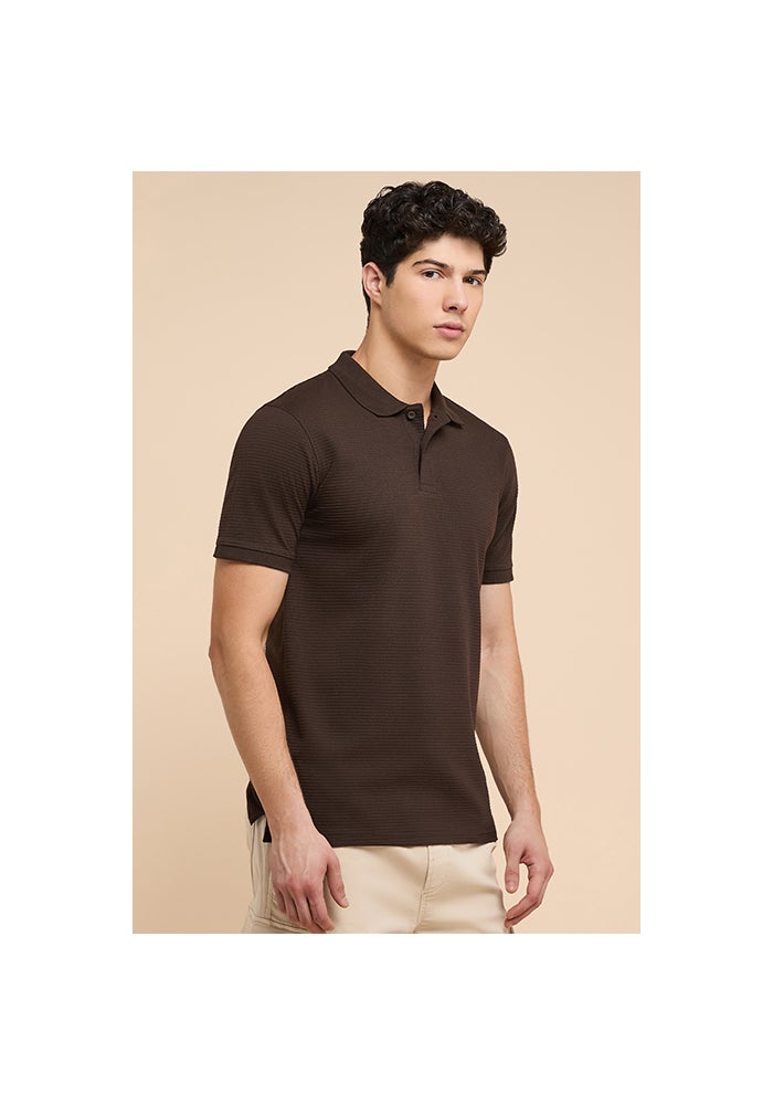 R&B Textured Polo T-Shirt with Short Sleeves - Image 4