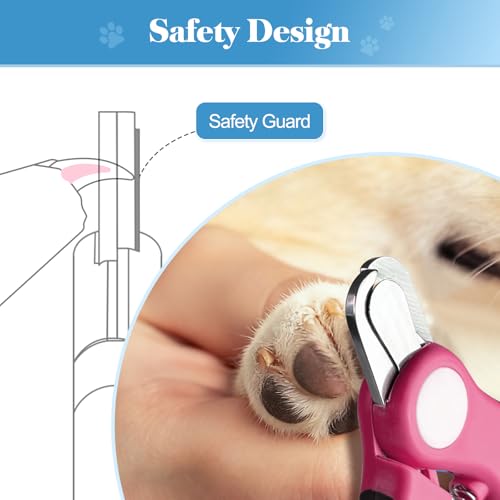 Swihauk Heavy Duty Dog Nail Clippers and Trimmers, Professional Pet Nail Clippers with Nail File for Dogs Cats Small Animal, Claw Clippers with Safety Guard to Prevent Over-Cutting, Pink - Image 4