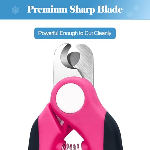 Swihauk Heavy Duty Dog Nail Clippers and Trimmers, Professional Pet Nail Clippers with Nail File for Dogs Cats Small Animal, Claw Clippers with Safety Guard to Prevent Over-Cutting, Pink - Image 3