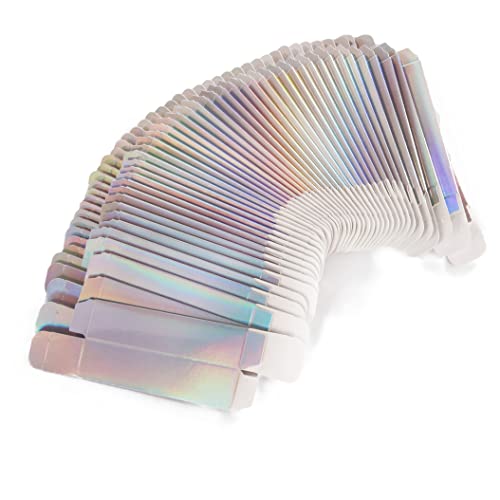 COSIDEA 50 PCS Empty Holographic siver Lip Gloss Boxes W25 xW25 xH117mm Cosmetic Perfume Mascara Box Packaging small Kraft Paper Box Luxury Holder Wrapping - Image 2