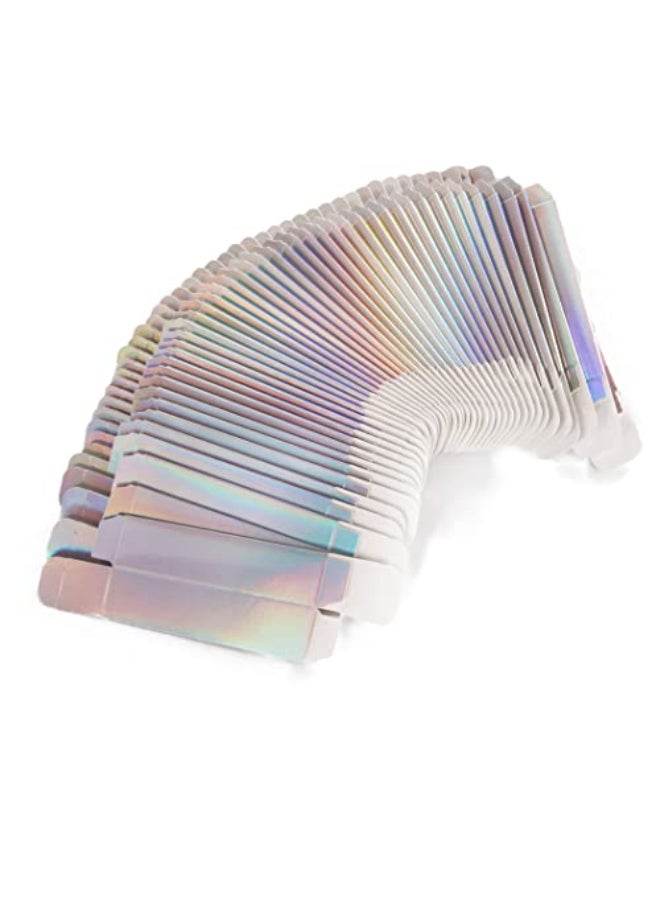 COSIDEA 50 PCS Empty Holographic siver Lip Gloss Boxes W25 xW25 xH117mm Cosmetic Perfume Mascara Box Packaging small Kraft Paper Box Luxury Holder Wrapping - Image 1
