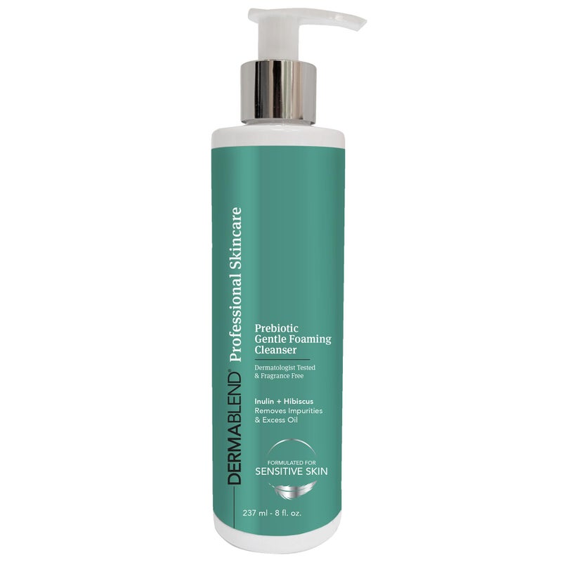 Dermablend Prebiotic Gentle Foaming Cleanser - 8 fl oz, Light Foam Cleanser Removes Makeup & Impurities, Prebiotic Inulin, Probiotics, & Hyaluronic Acid, Ideal for Sensitive Skin, Fragrance-Free - Image 1