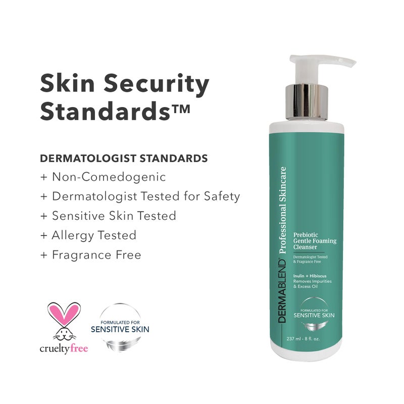 Dermablend Prebiotic Gentle Foaming Cleanser - 8 fl oz, Light Foam Cleanser Removes Makeup & Impurities, Prebiotic Inulin, Probiotics, & Hyaluronic Acid, Ideal for Sensitive Skin, Fragrance-Free - Image 3