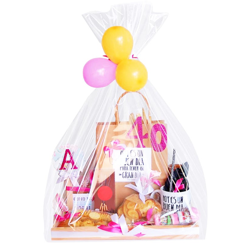 Morepack Extra Large Cellophane Bags for Gift Baskets 50x60 Inches,Jumbo Big Clear Cellophane Bags 10 Pieces - Image 1
