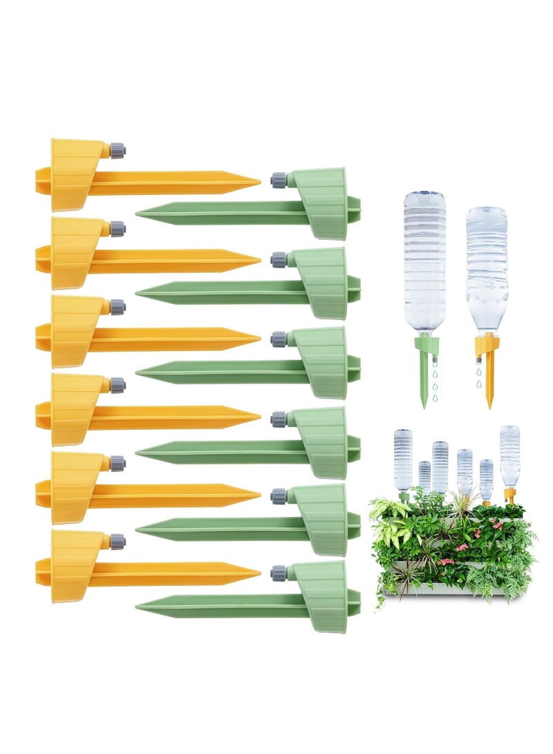 Excefore 12 عبوة من المسامير الذاتية الري للنباتات، أجهزة الري الأوتوماتيكية للإدخال، نظام ري للنباتات مع تصميم مفتاح تحكم قابل للتعديل للنباتات المنزلية، النباتات في الحدائق، النباتات في المكاتب - Image 1