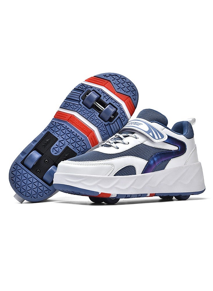Generic - Kids Roller Skates Shoes 4 Wheels Roller Shoes Boys Girls Wheel Shoes Roller Sneakers Shoes for Beginner More Balanced - Image 1