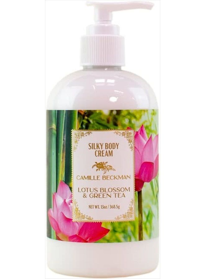 Camille Beckman Silky Body Cream (Lotus Blossom & Green Tea, 13 Ounce) 