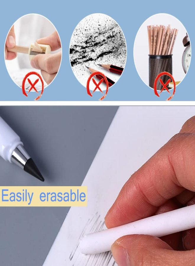 6pcs Everlasting Pencil, Inkless Pencils Eternal with 6pcs Replacement Nibs, Infinity Pencil Magic Pencils, Portable Reusable Erasable Writing Pencil, for Writing Art Sketch Painting Tool - Image 4