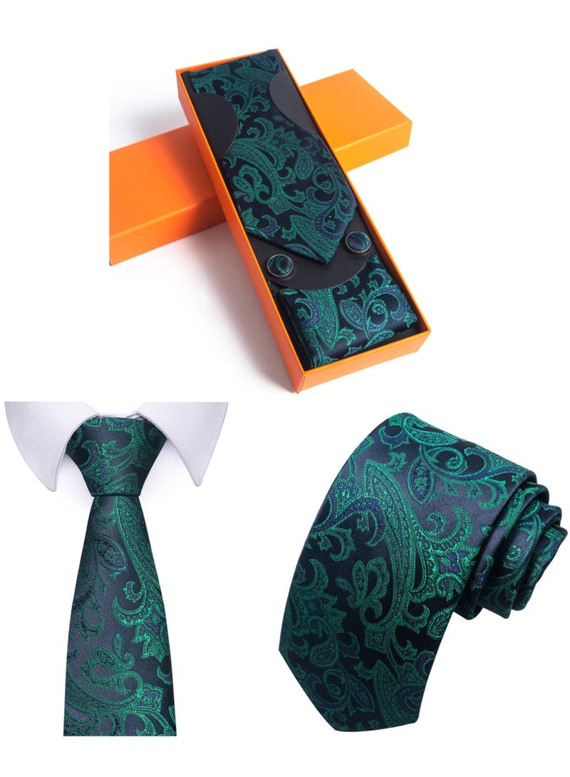 أروى المألوف ربطة العنق دعوى هدية مربع مجموعة مع التعادل ، جيب مربع ، أزرار أكمام مجموعة - Image 1