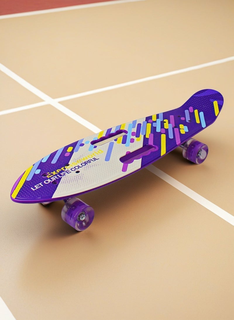 إيزي فيتشور لوح تزلج كامل للأطفال من EASY FUTURE - لوح Penny Board Cruiser قصير للأطفال من سن 6 إلى 12 عامًا، والمراهقين والمبتدئين الذين يتعلمون التزلج - Image 1
