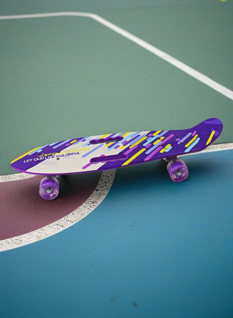 إيزي فيتشور لوح تزلج كامل للأطفال من EASY FUTURE - لوح Penny Board Cruiser قصير للأطفال من سن 6 إلى 12 عامًا، والمراهقين والمبتدئين الذين يتعلمون التزلج - Image 4