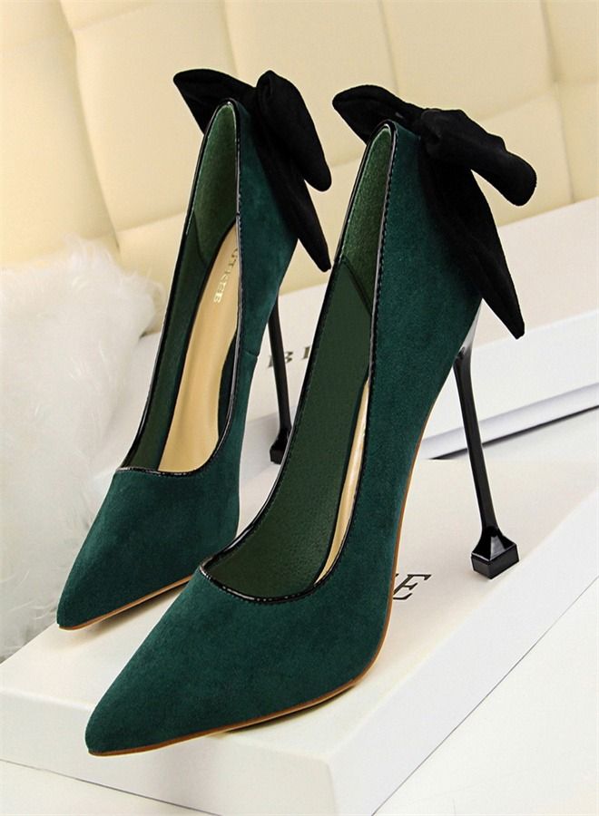 BIGTREE Fashion Pointed High Heels 9.5CM Green 