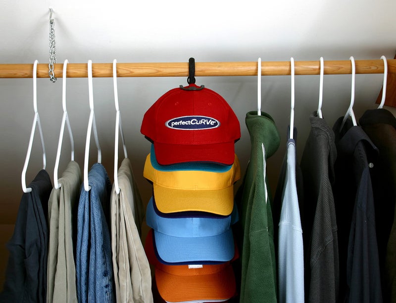 Perfect Curve Cap Rack â€“ Hat Racks For Baseball Caps | Hat Organizer For Closet | Over Door Hanger | Over Door Organizer | 1-Strap with 18 Clips Hold up to 36 Caps | Black - Image 4