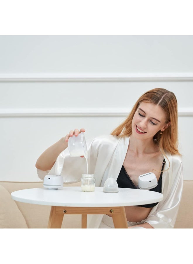Bellababy Hands-Free Breast Pumps Wearable, Electric Double Breast Pumps Portable Wireless Low Noise, 4 Modes & 6 Levels Suction, Come with 24mm flanges and 17mm, 19mm, 21mm Inserts, 6 oz, 2 Packs - Image 3