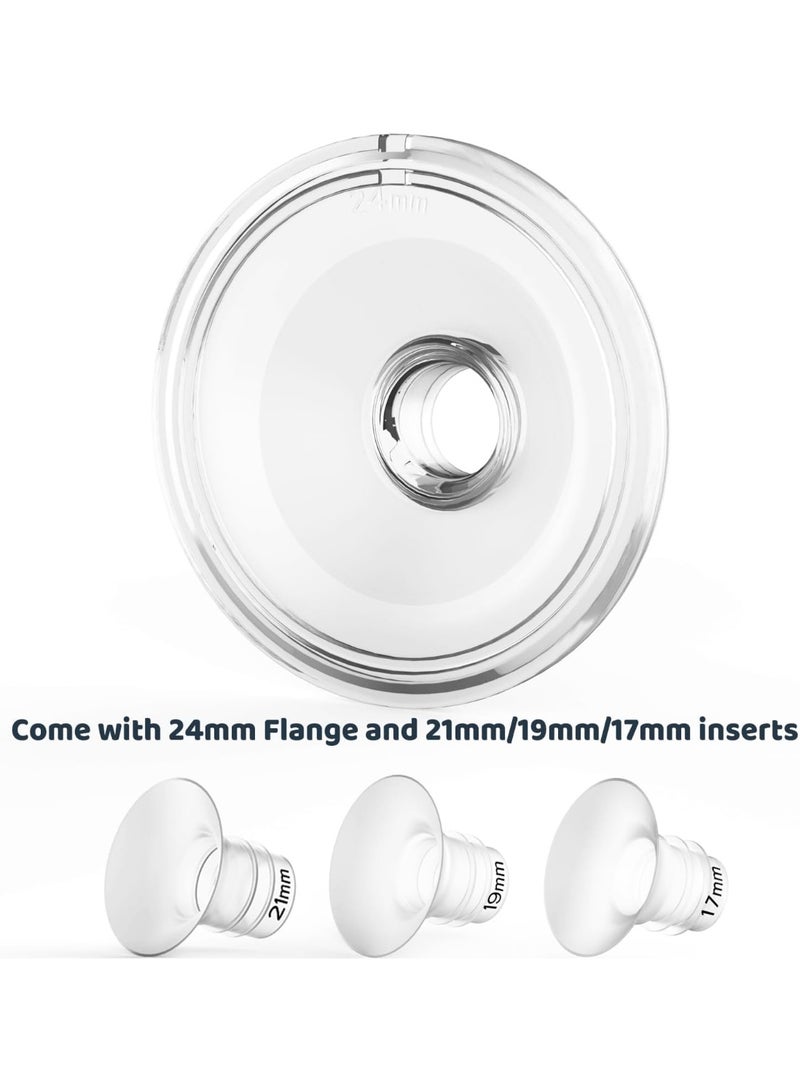 Bellababy Hands-Free Breast Pumps Wearable, Electric Double Breast Pumps Portable Wireless Low Noise, 4 Modes & 6 Levels Suction, Come with 24mm flanges and 17mm, 19mm, 21mm Inserts, 6 oz, 2 Packs - Image 4