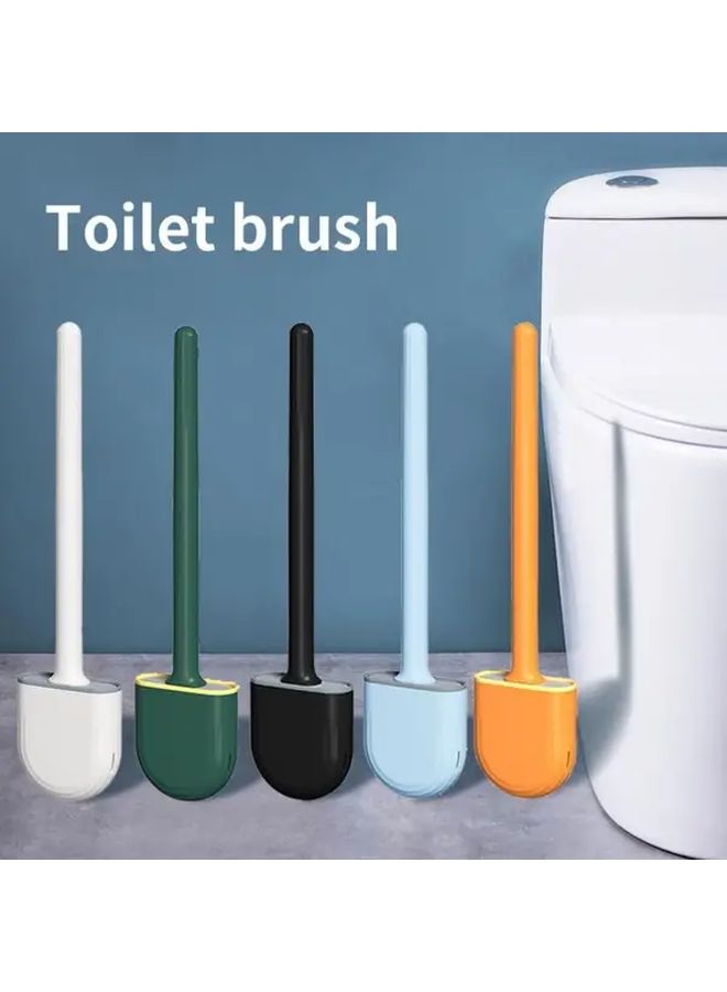 White Toilet Brush And Holder Set With Detachable Handle And Soft Rubber Brush - Image 1