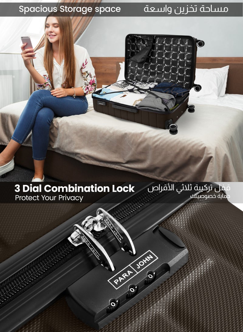 PARAJOHN Beta Cabin Size Lightweigh ABS Hardside Spinner Luggage Trolley -20 Inch | Carrying 10KG 4-Wheel Hardshell Suitcase-Brown - Image 3