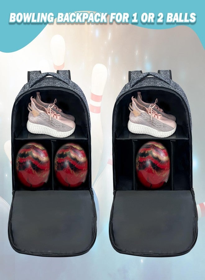 WOLT Bowling Ball Bag,2 Ball Bowling Backpack with Protective Foam Padded & Shoe Compartment Fits Up to Mens Size 16 - Image 2