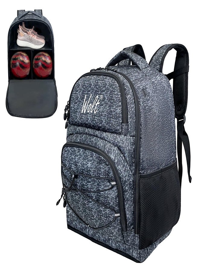 WOLT Bowling Ball Bag,2 Ball Bowling Backpack with Protective Foam Padded & Shoe Compartment Fits Up to Mens Size 16 - Image 1