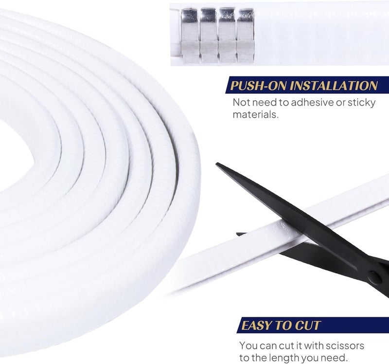 Car Elements Edge Trim U-Channel Weather Stripping 1/2" X 3/8" - 15 Foot White Rubber Automotive Door Edge Sealing - Image 4
