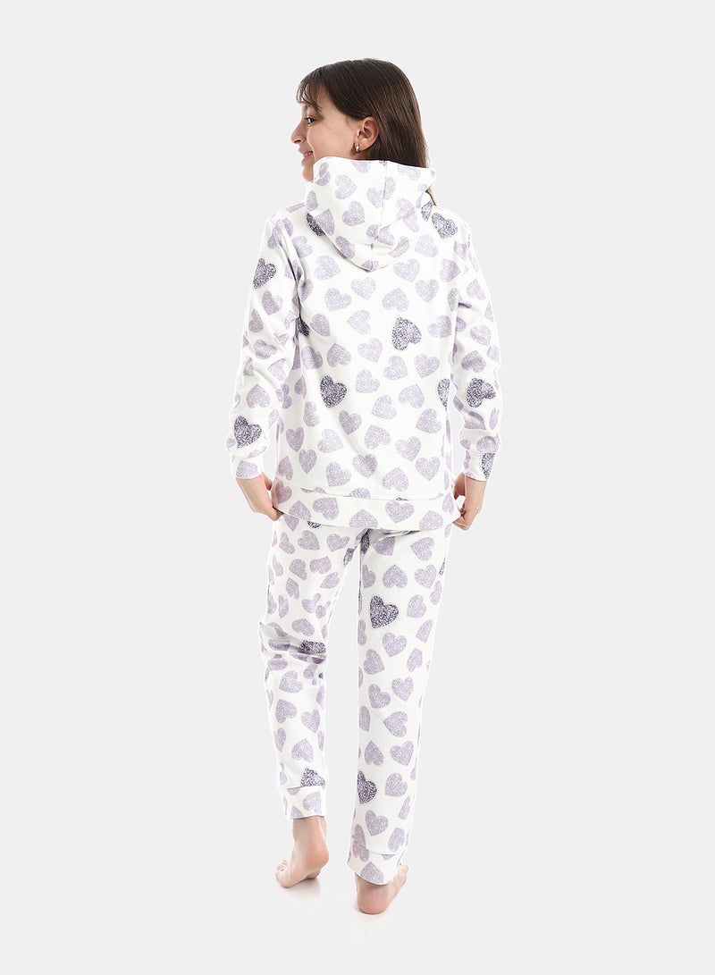 Andora Zipper Closure Self Patterned Pajama - Image 3