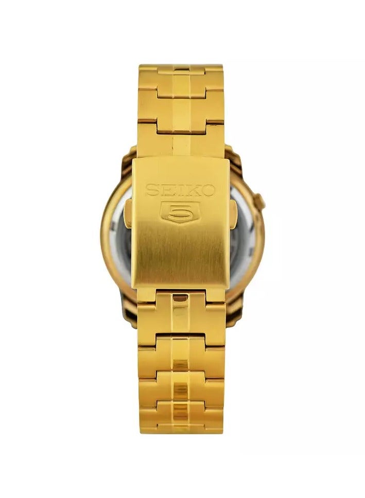 Seiko ساعة رجالية أوتوماتيكية من الفولاذ المقاوم للصدأ باللون الذهبي SNKK84K1 - Image 4