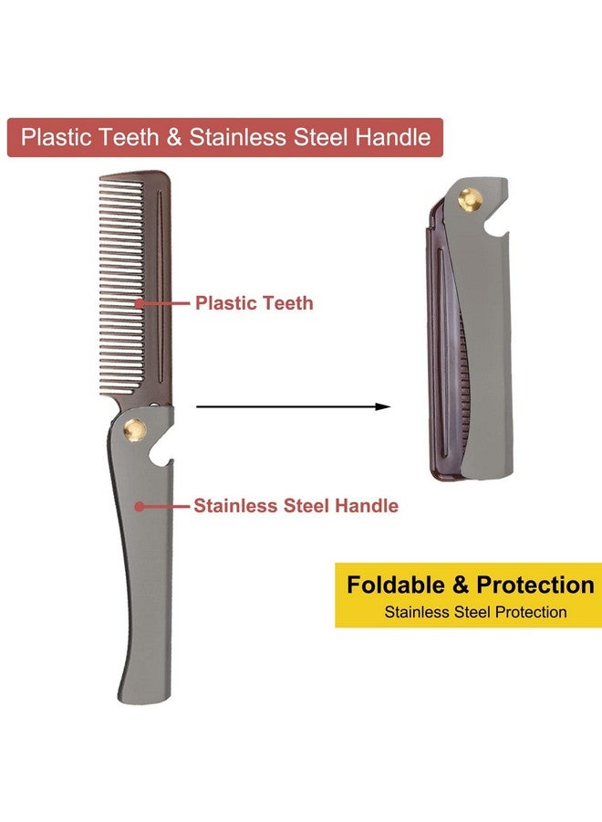 Avenoir Stainless Steel Folding Comb Pocket Comb For Men And Women Black - Image 4