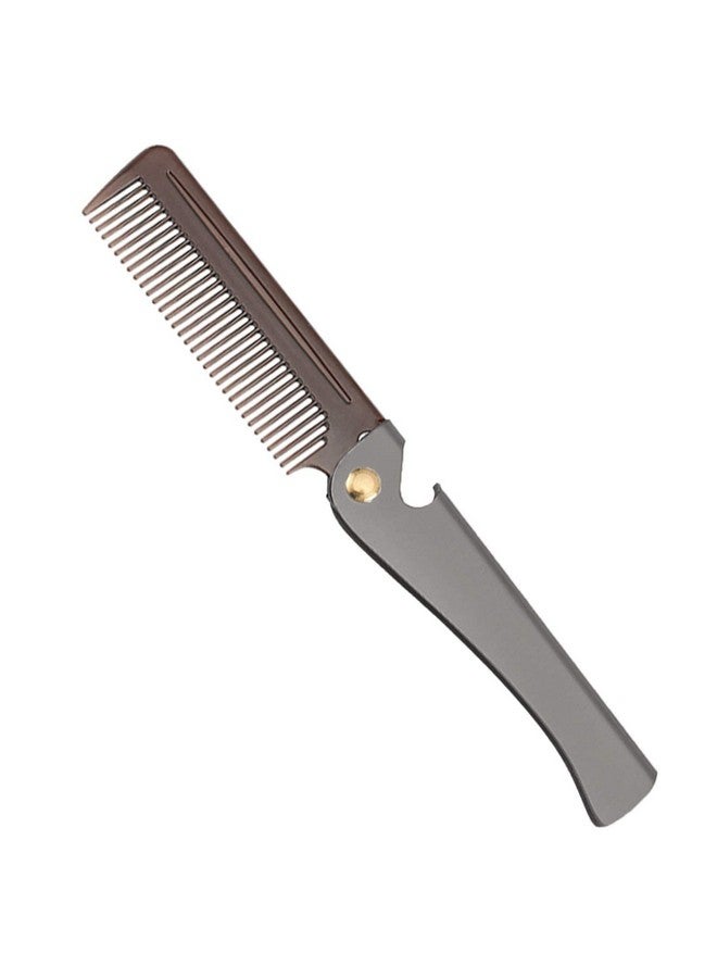 Avenoir Stainless Steel Folding Comb Pocket Comb For Men And Women Black - Image 2