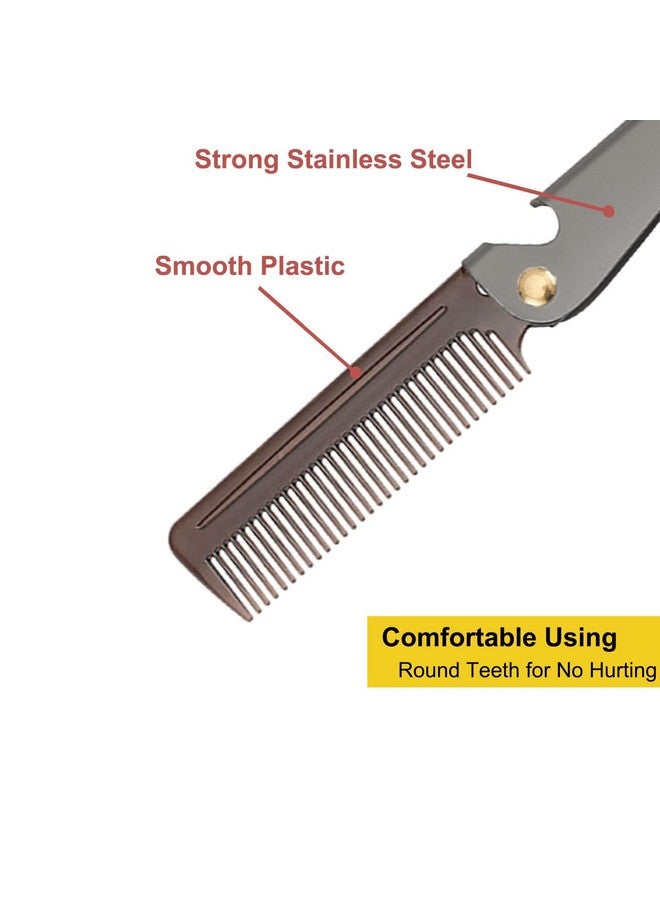 Avenoir Stainless Steel Folding Comb Pocket Comb For Men And Women Black - Image 5