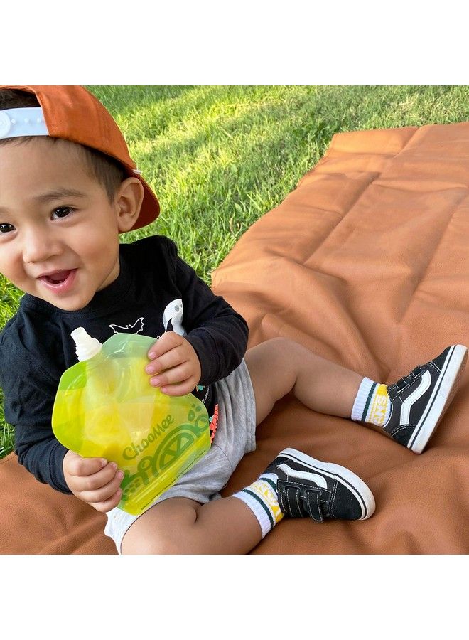ChooMee Reusable Baby Food Storage Pouches 8 Oz ; Ideal For Baby Food Smoothies And Purees ; Secure Double Lock Zipper Wide Bottom Bpa Free ; Snakpack Tropicolor 6 Ct  - Image 3