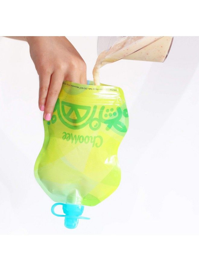ChooMee Reusable Baby Food Storage Pouches 8 Oz ; Ideal For Baby Food Smoothies And Purees ; Secure Double Lock Zipper Wide Bottom Bpa Free ; Snakpack Tropicolor 6 Ct  - Image 4