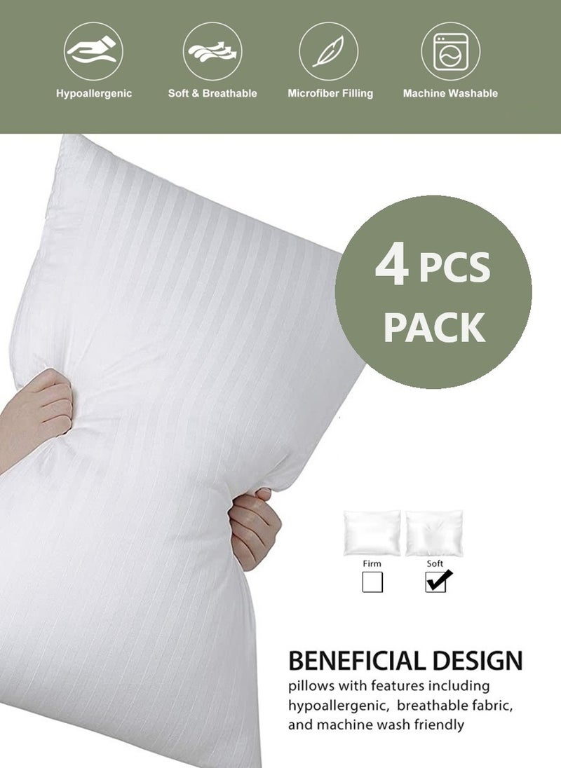 Blueberry 4 Piece Cotton Stripe Pillow 50x90 cm Made in Uae  - Image 4