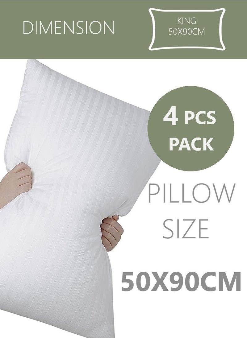 Blueberry 4 Piece Cotton Stripe Pillow 50x90 cm Made in Uae  - Image 5