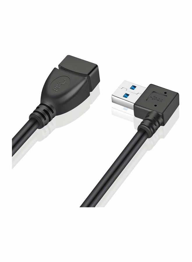 2 Pack Data Cable Extension, Super Speed USB 3.0 Angle Male to Female Extension Convertor Adapter Extender Cord Left and Right One Each 7 Inch - Image 3