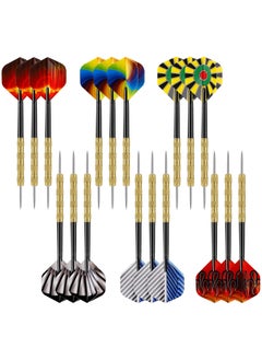 SANMUGEED 18-Pack Professional Steel Tip Darts Set with Detachable Stainless Steel Tips & 6 Color Teams for Sports Training and Family Games  - Image 1