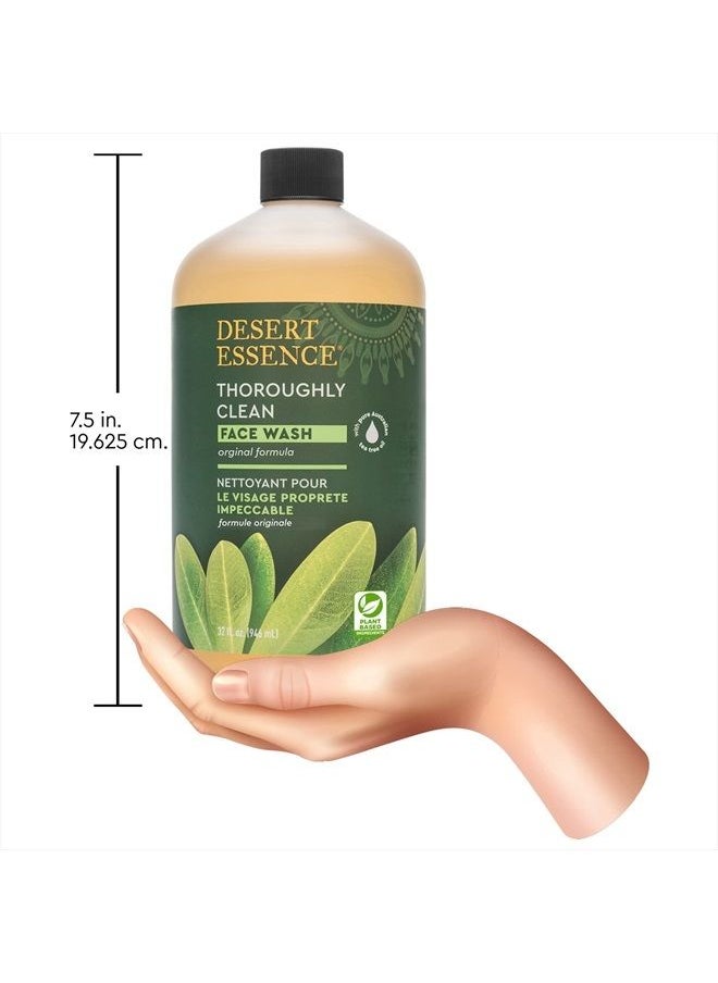 DESERT ESSENCE - Thoroughly Clean Face Wash - Original - 32 Fl Ounce - Tea Tree Oil - For Soft Radiant Skin - Gentle Cleanser - Extracts Of Goldenseal, Awapuhi, & Chamomile Essential Oils - Image 1