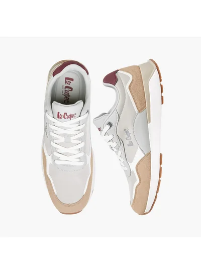 Lee Cooper Men's Panelled Sneakers with Lace-Up Closure
