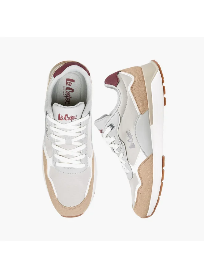 Lee Cooper Men's Panelled Sneakers with Lace-Up Closure