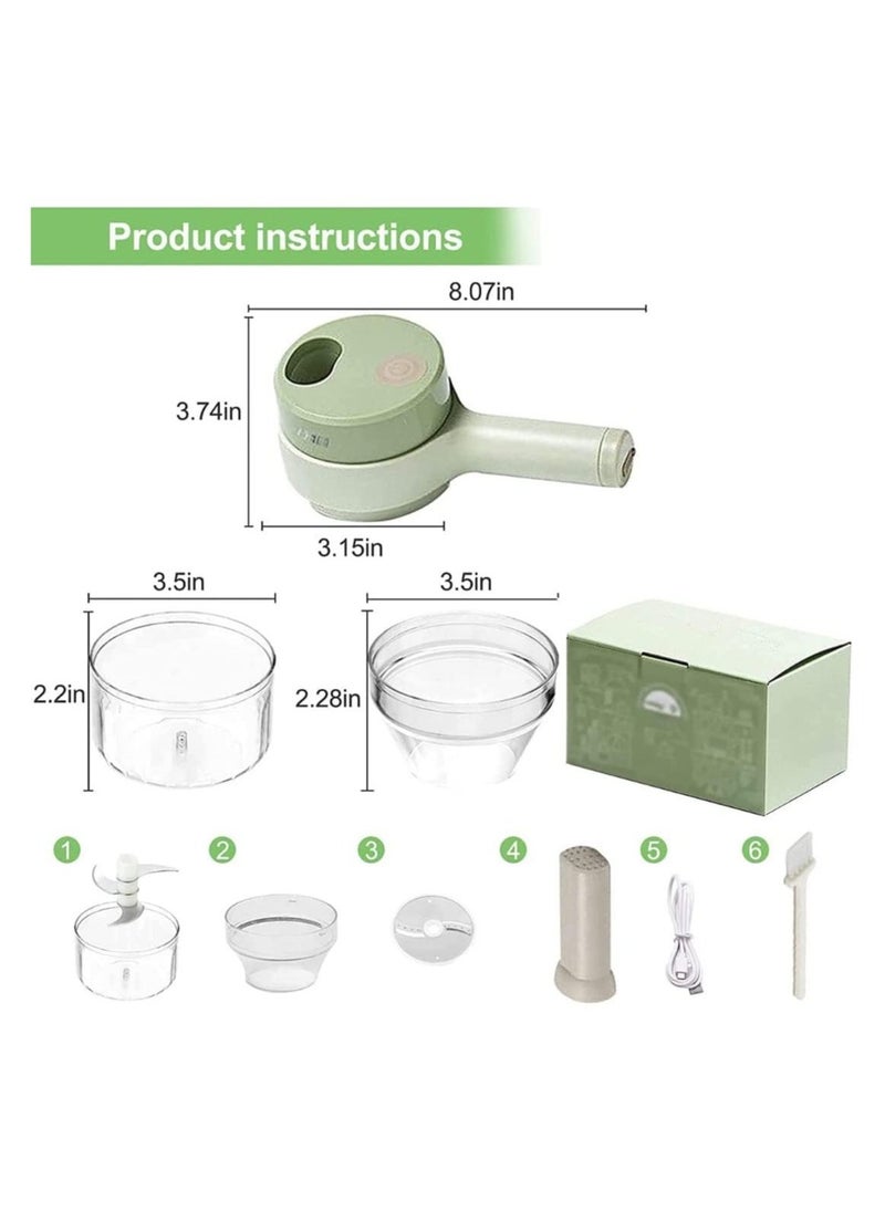 ELTRAZONE Electric Vegetable Cutter Set,Gatling Vegetable Chopper Mini Wireless Food Processor,Garlic Chili Onion Celery Ginger Meat Garlic Chopper with Brush - Image 2