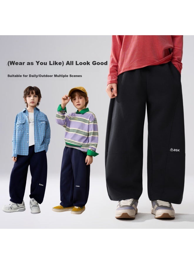 Ask Junior Kids Pants Spring Antibacterial School Sweatpants Boys Curved Cut Casual Trousers - Image 2