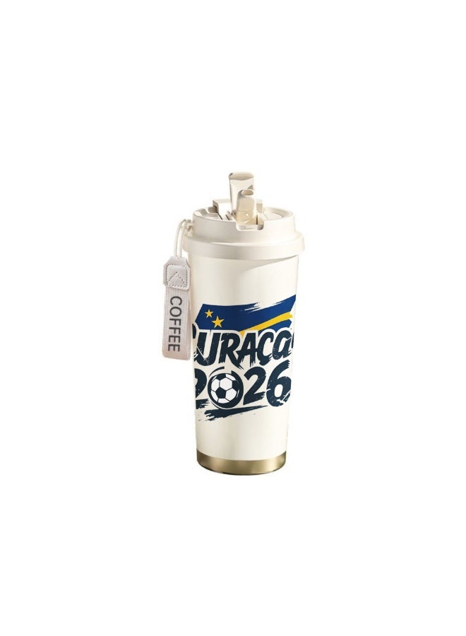 FIFA 520ml World Cup Printed Stainless Steel Insulated Water Bottle Double Wall Vacuum Thermal Flask Leakproof Cup for Hot & Cold Drinks - Image 1